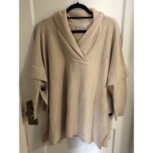 Tan Poncho Style Sweater